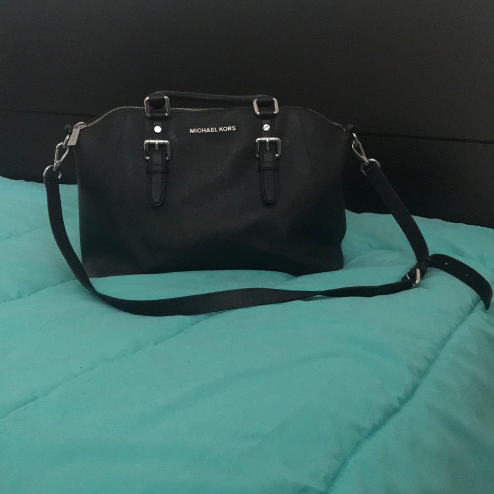Michael Kors Black Leather Purse - Picture 1 of 1